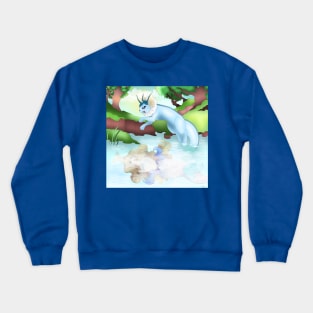 Mermaid with water fox Crewneck Sweatshirt